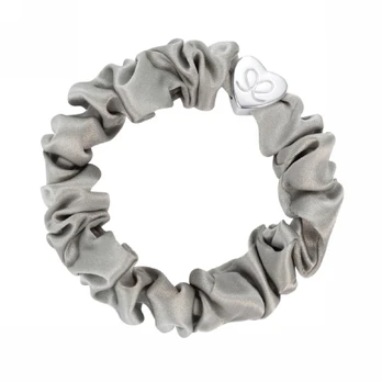 by Eloise London Silver Heart Silk Scrunchie Moonlight gumytė plaukams