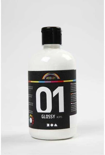 Ccpas Akrylmaling A-Color 01 - blank, hvid, 500 ml