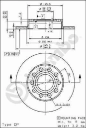 BREMBO 08.9136.11 Brake Disc kaina