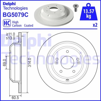 Stabdžių diskas DELPHI BG5079C