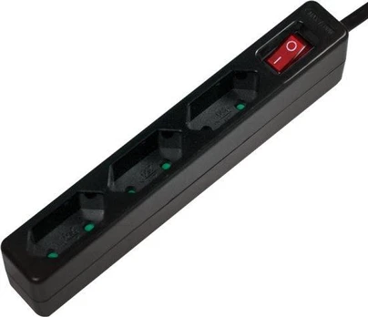 LogiLink 3 gniazda 1.5m juoda