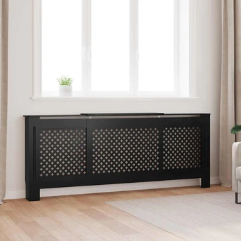 Radiatoriaus uždangalas, juodos spalvos, 205cm, mdf