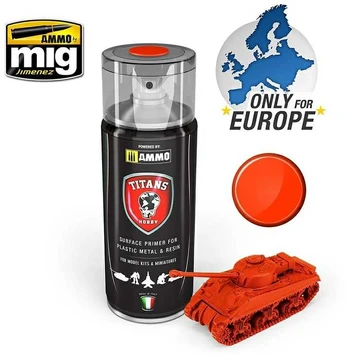 Vallejo AMMO by MIG Jimenez TITANS HOBBY - ROYAL Raudonas Matinis PRIMER (gruntas) 400ml, 105