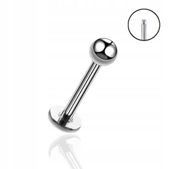 Sidabrinis Labret auskaras su kauleliu, 1.2/8/3 mm