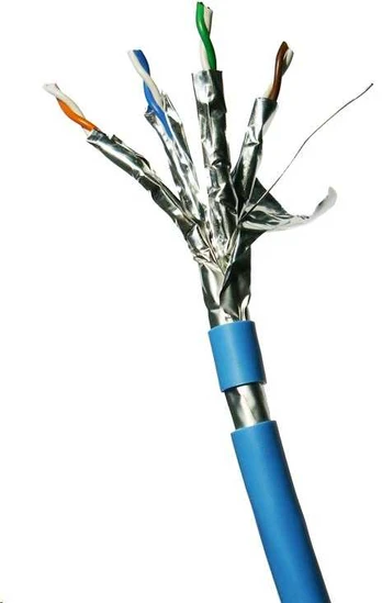 DATACOM F/FTP wire CAT6A LSOH,Eca 100m, sheath mėlynas