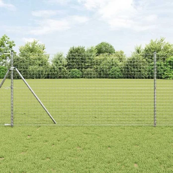 Tvorelių stulpai 12 pcs Sidabro 140 cm Cinkuotas plienas