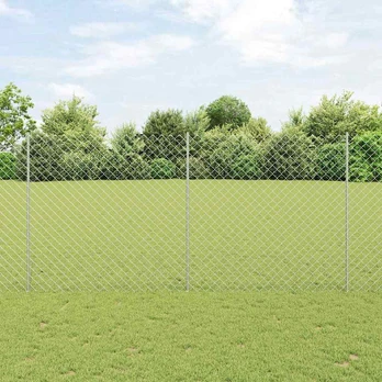 grandininis aptvaras su 20 U stulpų sidabrinis 1.5x10 m plienas