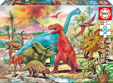 Dėlionė Dinozaurai, 100 detalių