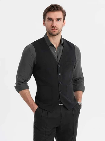 men's vest-juodas