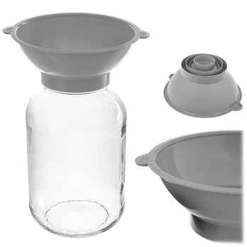 KADAX plastikinis virtuvės piltuvas stiklainiams, pilkas