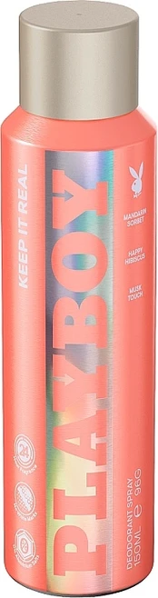 Kūno dezodorantas Playboy Keep it Real, 150 ml
