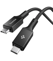 Juodas laidas USB-C - USB-C 100W / 150cm "Spigen EB10015CC Essential"