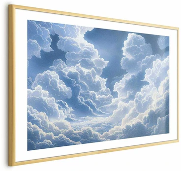 Artgeist Plakatas - Mėlyna Sky Breaking Through Baltas, Fluffy Clouds