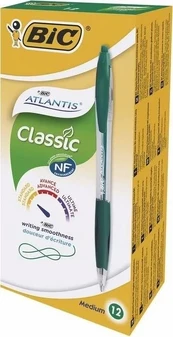 Rašikliai BIC Atlantis Classic žali 12 vnt