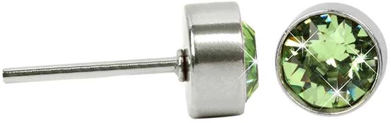 Levien Chaton Peridot glittering steel earrings
