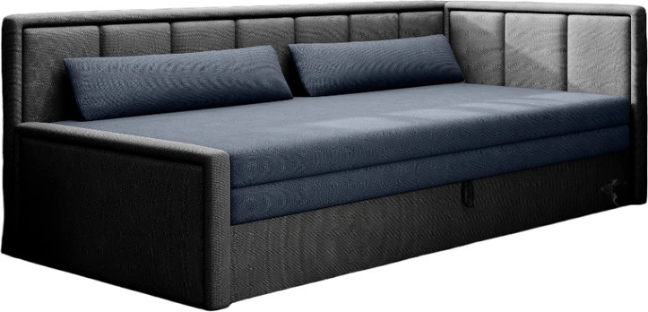 Sofa - lova Fulgeo su patalynės dėže mėlyna, Poco 40, Poco 4
