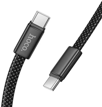 Flat Cable USB C to USB C Hoco 3A 60W 1 m X125 juodas