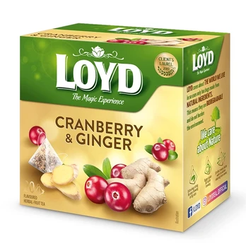 Vaisinė arbata spanguolių-imbiero LOYD, 20 vnt.