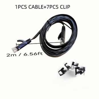 1 vnt. plokščias Cat6 eterneto kabelis, 6Ft/1,83m