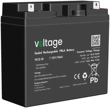 Akumuliatorius AGM Voltage 12V 18Ah VE12-18
