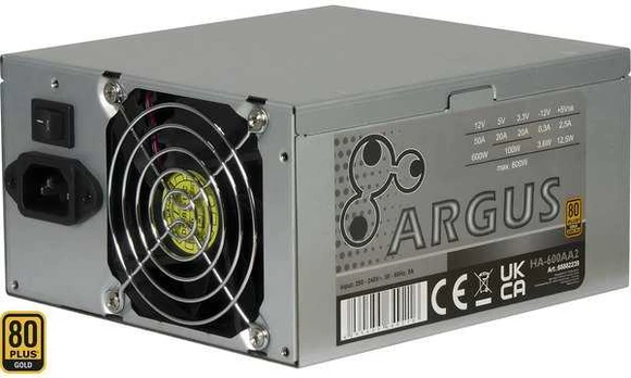 Inter-Tech HA-600AA2, PC-power supply - sidabrinis, 1x PCIe, 600 Watt