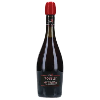 Raudonas, saldus nealkoholinis putojantis gėrimas BOSCA TOSELLI (0%), 750 ml