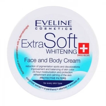 Balinantis kremas veidui/kūnui Eveline Extra Soft Whitening, 200ml