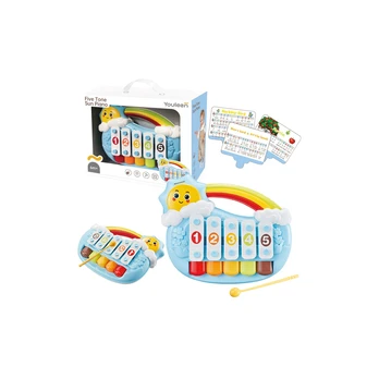 Five-Tone Educational Piano for Toddlers Blue Sun