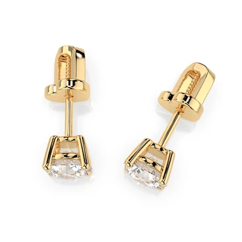 Auksiniai auskarai su deimantais „Diamond Heart XI“
