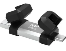 Silicio galia 128 GB, USB TYPE-A ir TYPE-C FLASH DRIVE, MOBILE C51, sidabras kaina
