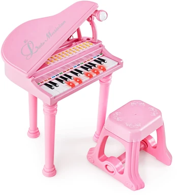 Pianinas Rožinis/juodas/baltas 31 klavišas