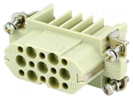Connector: HDC | contact insert | female | 10A | 250V | Han® D | PIN: 15