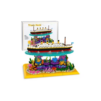 Lean Toys Construction Bricks Titanic Ship on a Coral Reef 3892 pcs.