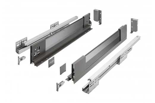 GTV AXIS PRO drawer H=84, L=350, soft-close, side with glass, anthracite