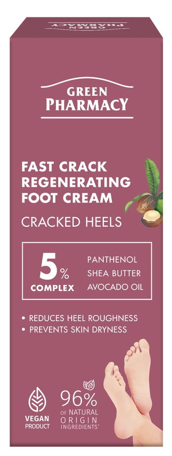 Pėdų kremas Green Pharmacy Fast Crack Regenerating, 75 ml