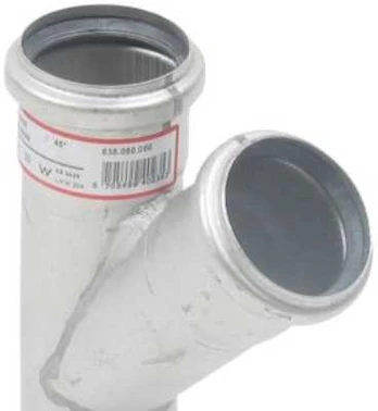 Blücher gr.rør 45° 50.50mm - strømlinet syrefast RF Europipe
