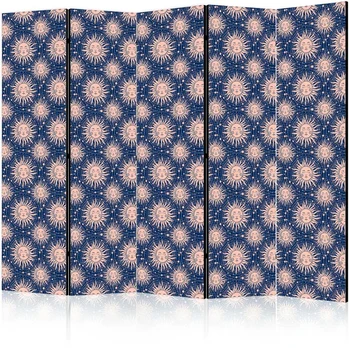 Artgeist Pertvara - Sunny Patterns - Repeating Sun Motif on a Navy Background