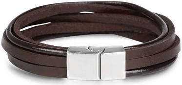 Troli Brown leather bracelet Leather kaina