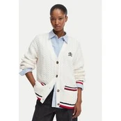 Tommy Jeans Kardiganas DW0DW22934 Balta Regular Fit