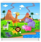 Balta Komoda babydreams safari kaina