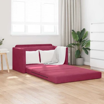 Sofa lova 110cm Vyno raudona Aksomas
