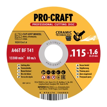 Keraminis pjovimo diskas „ProCraft YCD115x1.6”