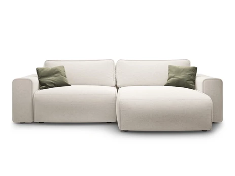 Right Corner Sofa With Bed Function And Box, "Victor", 3 Seats, 246x148x83, Light Beige