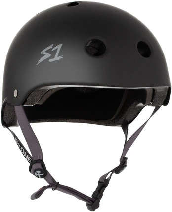 S-ONE LIFER HELMET - BLACK MATTE W/ GREY STRAPS - M