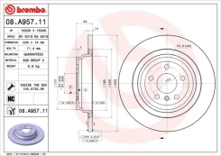 Stabdžių diskas BREMBO 08.A957.11 kaina