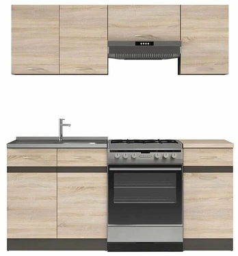 Virtuvės baldų komplektas Junona Line, rudas, 1.8 m