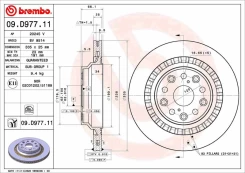 Stabdžių diskas BREMBO 09.D977.11 kaina