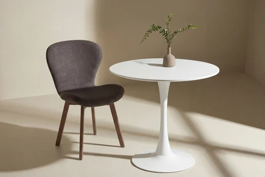 Venture Design Apvalus valgomojo stalas ø80 cm, baltas MDF