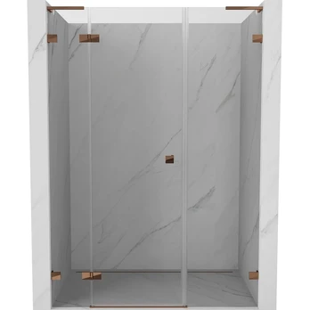 Dušo durys Mexen Lunar L Left, 150 cm x 200 cm, rausvo aukso