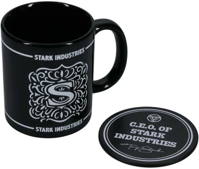 Paladone Marvel (Stark Industries) puodelio ir padėkliuko rinkinys